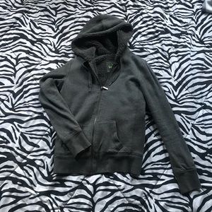 Gray Faux Fur Hoodie